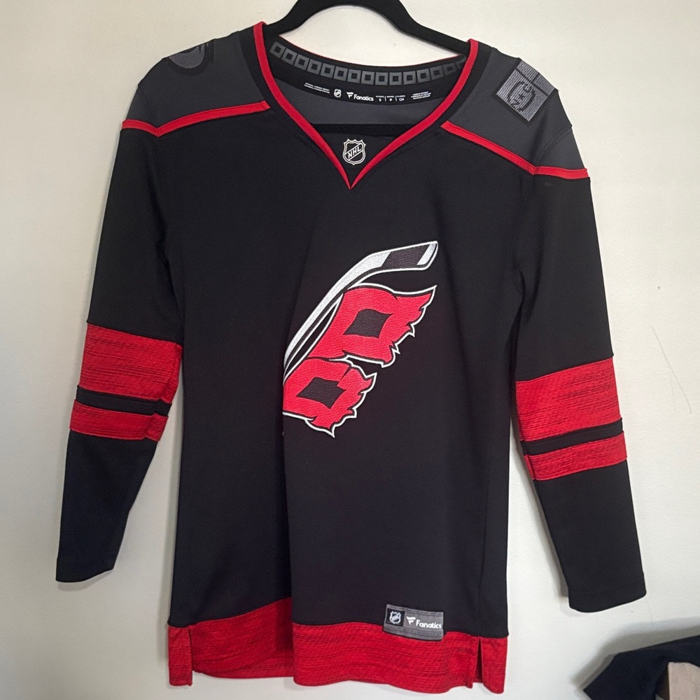Fanatics Black and Red Hockey Jersey